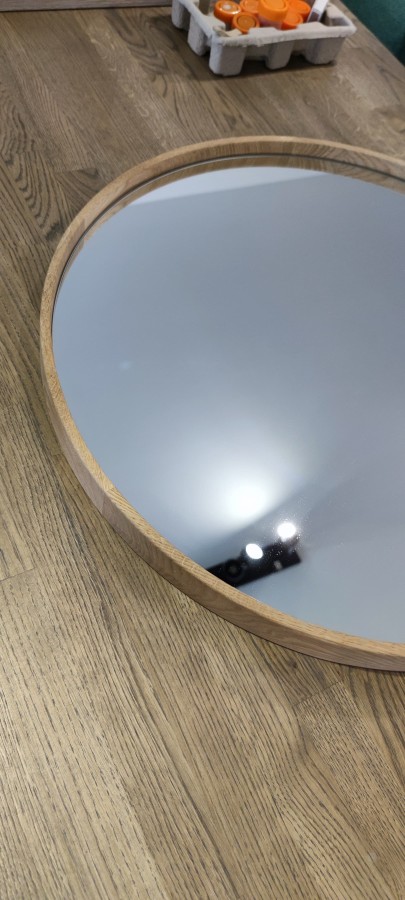 Apvalus  veidrodis Halo- 400  mm |ąžuolo rėmas 